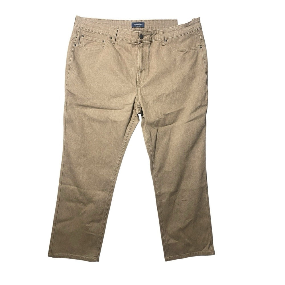 Flag & Anthem Men's Premium Core Denim‎ Khaki Straight Leg Pants Pockets 40/30